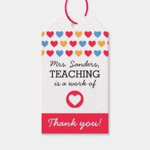 Étiquettes-cadeau "L'enseignement est un travail de coeur" Balise-ca