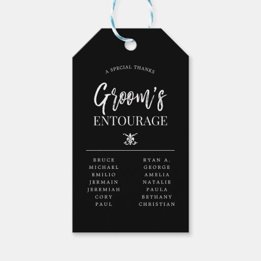Étiquettes-cadeau L'Entourage de Groom | Groomsmen (Devant)