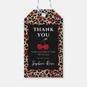 Étiquettes-cadeau Leopard Cheetah Cherry Birthday Gift Tags (Devant)