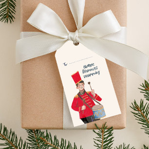 Étiquettes-cadeau Les 12 jours de Noël 12 batteurs tambourinant