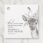 Étiquettes Cadeau Les animaux de la forêt ancienne Baby shower Merci (Devant)