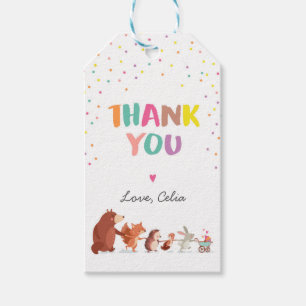 Étiquettes-cadeau Les animaux de la forêt merci de favoriser le tag