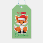 Étiquettes-cadeau Les animaux mignons hiver Fox Père Noël Noël (Dos)
