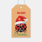 Étiquettes-cadeau Les animaux mignons hiver Ladybug Père Noël Noël (Dos)