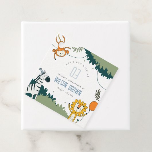 Étiquettes Cadeau Les animaux sauvages de la jungle n'importe quel â (En situation)