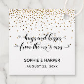 Étiquettes Cadeau Les baisers de M. & Mme Hearts Confetti (Dos)