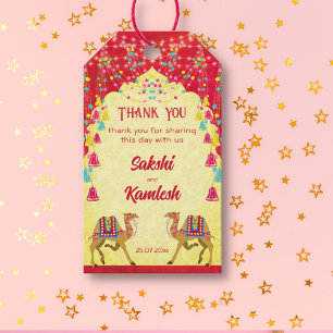 Étiquettes-cadeau Les chameaux du mariage indien Rajasthani en faveu