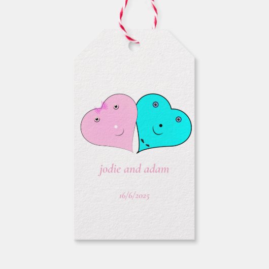 Étiquettes-cadeau les coeurs de m. & mrs (Dos)
