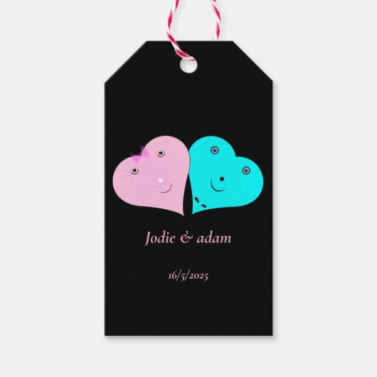 Étiquettes-cadeau les coeurs de m. & mrs (Devant)