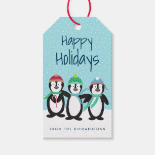 Étiquettes-cadeau Les copains de pingouin ont personnalisé des