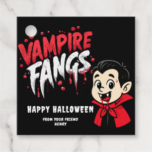 Étiquettes Cadeau Les crocs de vampire d'Halloween