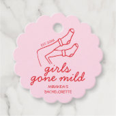 Étiquettes Cadeau Les filles sont parties Bachelorette rose et rouge (Devant)