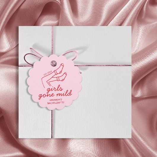 Étiquettes Cadeau Les filles sont parties Bachelorette rose et rouge