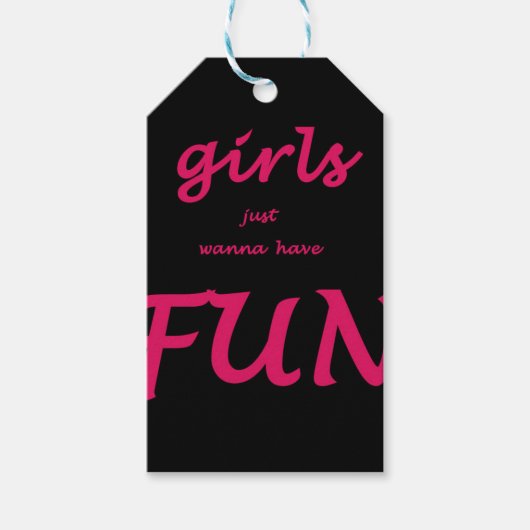 Étiquettes-cadeau les filles veulent juste s'amuser (Devant)