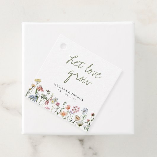 Étiquettes Cadeau Les Fleurs sauvages rustiques laissent l'amour pou (En situation)