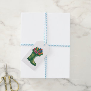 Étiquettes-cadeau Les nouvelles bottes du Père Noël