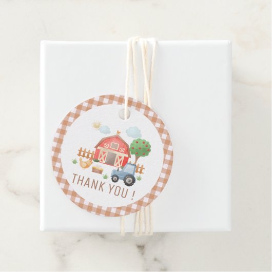 Étiquettes Cadeau Les petits animaux de ferme Anniversaire Merci (En situation)