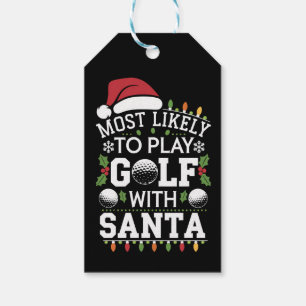 Étiquettes-cadeau Les Plus Probables De Jouer Au Golf Avec Père Noël