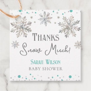 Étiquettes Cadeau Les Snowflakes Merci La Neige Beaucoup baby shower
