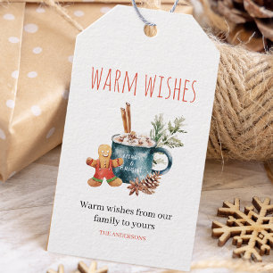 Étiquettes-cadeau Les souhaits chauds   Tags cadeaux de Noël