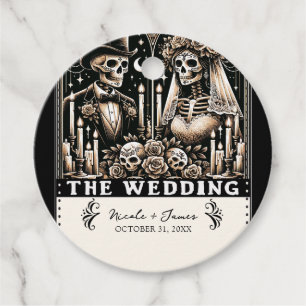 Étiquettes Cadeau LES SQUELETTES DU TAROT DU MARIAGE Mariée & Mari
