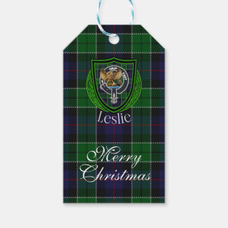 Étiquettes-cadeau Leslie Scottish Clan Tartan & Crest