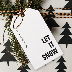 Étiquettes-cadeau Let it Snow   Christmas Minimalist Clean Simple