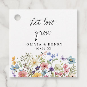 Étiquettes Cadeau Let Love Grow Fleur sauvage Wedding Favor Tags
