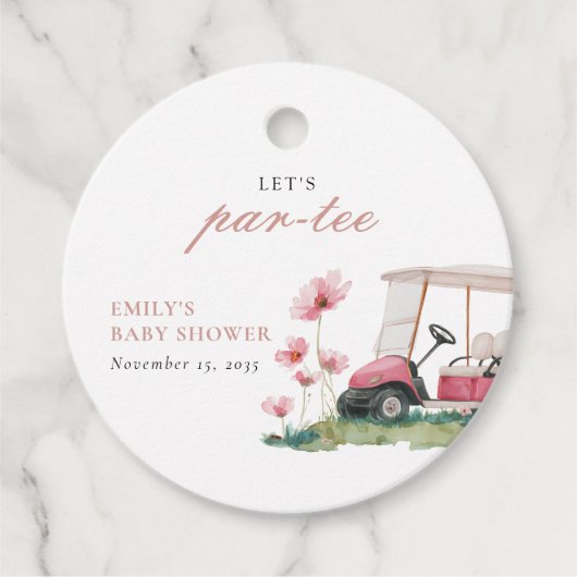 Étiquettes Cadeau Let's Par-tee Golf Baby Shower (Devant)