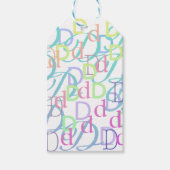 Étiquettes-cadeau Letter Confetti "D" (Devant)