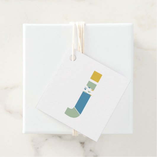 Étiquettes Cadeau Lettre Abstraite moderne J Monogramme Personnalisé (En situation)