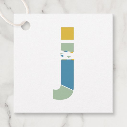 Étiquettes Cadeau Lettre Abstraite moderne J Monogramme Personnalisé (Devant)