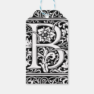 Étiquettes-cadeau Lettre B Médiéval Monogramme Art Nouveau