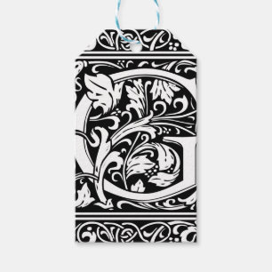 Étiquettes-cadeau Lettre G Monogramme médiéval Art Nouveau