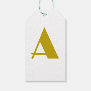 Étiquettes-cadeau Lettre initiale de monogramme personnalisé de coul
