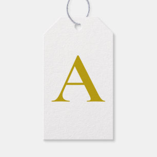 Étiquettes-cadeau Lettre initiale de monogramme personnalisé de coul