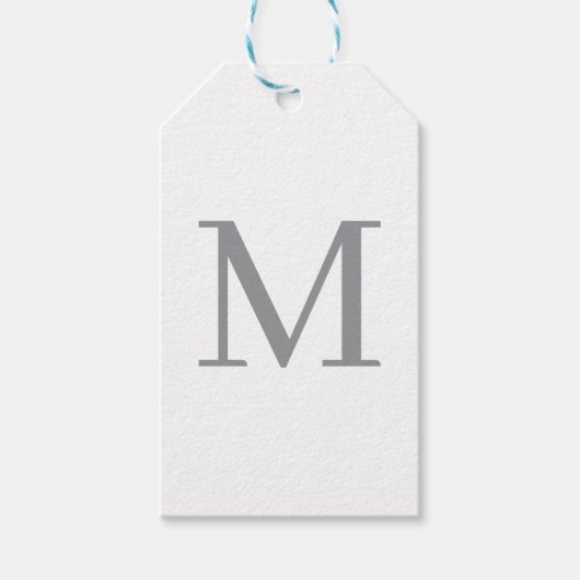 ÉTIQUETTES-CADEAU LETTRE INITIALE GRECQUE CHIC MOYENNE (Devant)