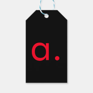 ÉTIQUETTES-CADEAU LETTRE INITIALE NOIRE ROUGE LETTRE NOIRE PLACE