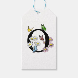 Étiquettes-cadeau LETTRE O MONOGRAPHIQUE BROUILLON D'Aquarelle Flora
