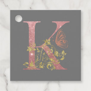 Étiquettes Cadeau LETTRE Parties scintillant rose FLASH K