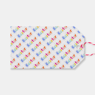 Étiquettes-cadeau Lettres colorées “Pâques”