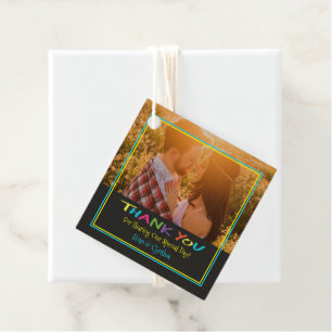 Étiquettes Cadeau Lettres mignonnes avec Mariage de coeur Photo Merc