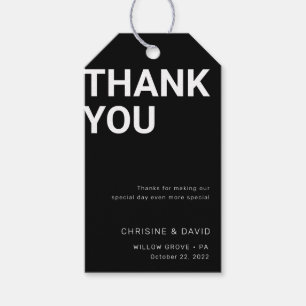 Étiquettes-cadeau Lettres simples en gras Mariage faveur Merci tag
