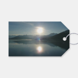 Étiquettes-cadeau Lever de soleil sur le fjord College en Alaska Pho