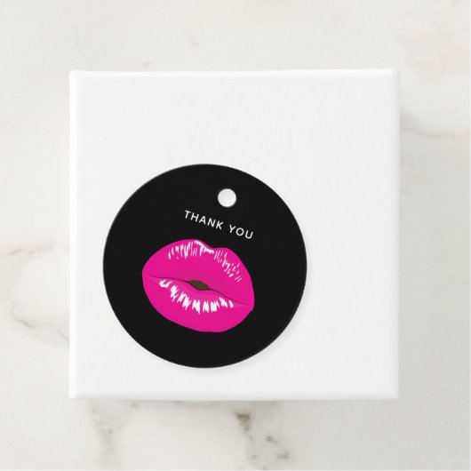 Étiquettes Cadeau Lèvres roses chaudes Merci d'illustration brillant (En situation)