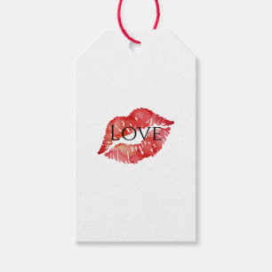 Étiquettes-cadeau Lèvres Rouges Baiser Coquin Amour XOXO