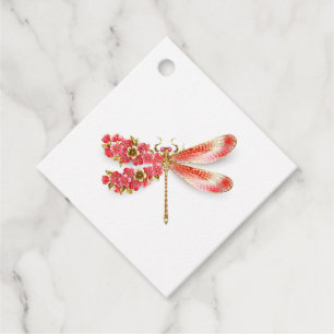 Étiquettes Cadeau libellule de fleurs avec sakura de bijoux