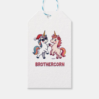 Étiquettes-cadeau Licorne de frère de maïs Pyjama de famille assorti