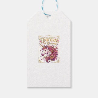 Étiquettes-cadeau Licorne en fleurs, design élégant Zazzle_1