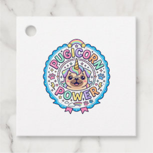 Étiquettes Cadeau Licorne Pugicorn Puissance Drôle Cadeau Mignon Con